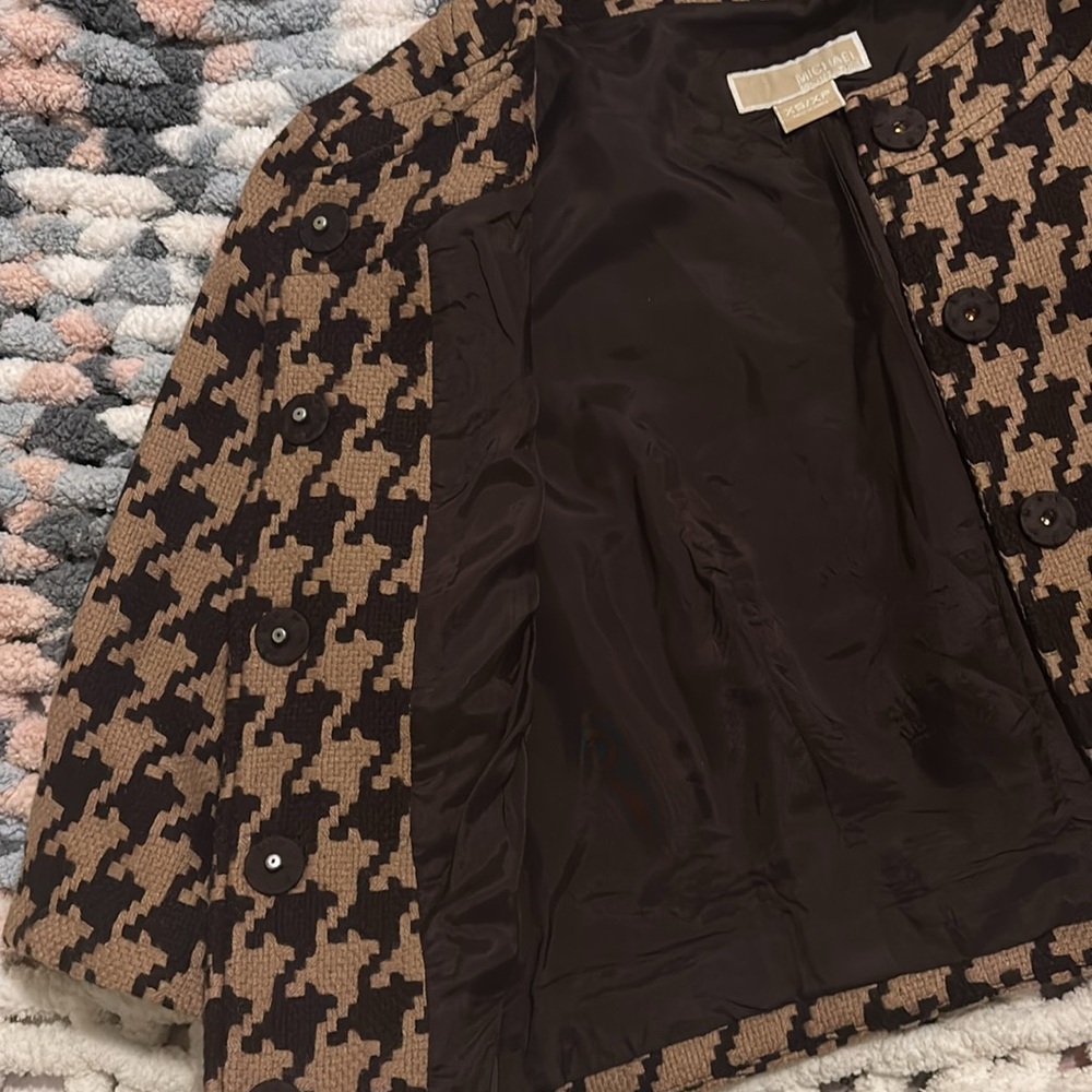 Chic Houndstooth Cropped Jacket Michael Kors Xs - image 4